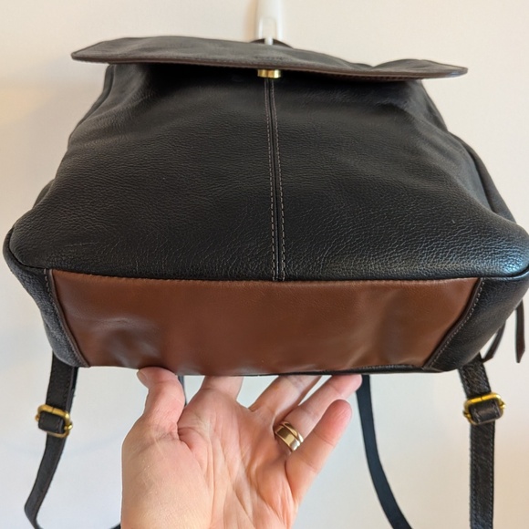 Fossil Claire Pebbled Leather Backpack SHB1932 Black Brass hardware main image 13